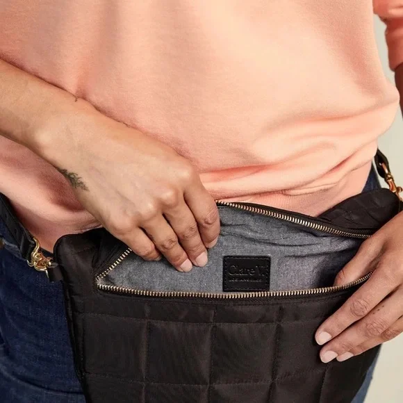 Clare V. Black Quilted Convertible Fanny Pack Crossbody Bag - Picture 4 of 7